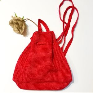 Red Crochet Backpack Purse